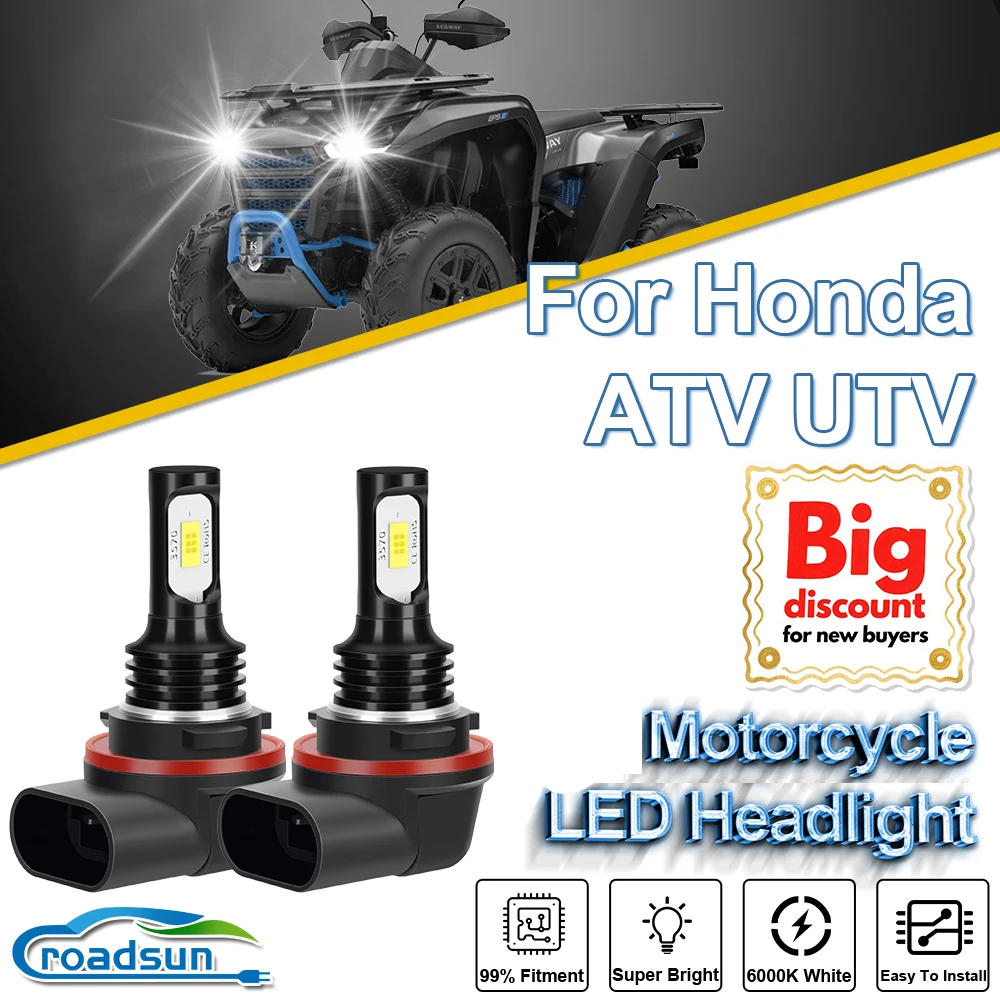 Roadsun 1/2x Lâmpada Led para Farol de Motocicleta, Luz Adicional, Lâmpada Auxil - imagem 1