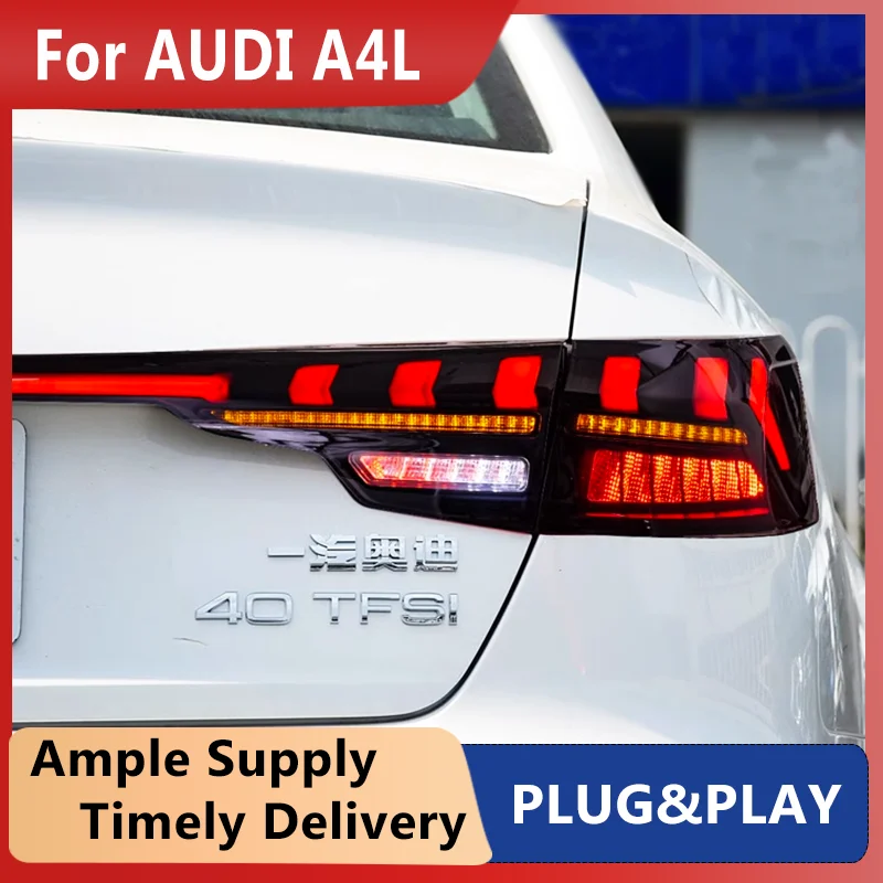 

For Audi A4L A4 B9 2017-2023 LED Tail Lights LED Dynamic turn signal Through trunk taillights Rear Bumper Lights Rear Fog lights