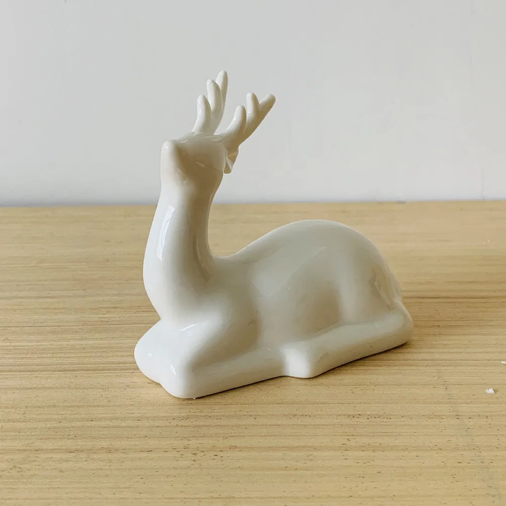 2Pcs Ceramic Deer Ornament Set High Quality Eco Friendly Desktop Car Home Office Hotel Restaurant Decor Elegant Noble Style