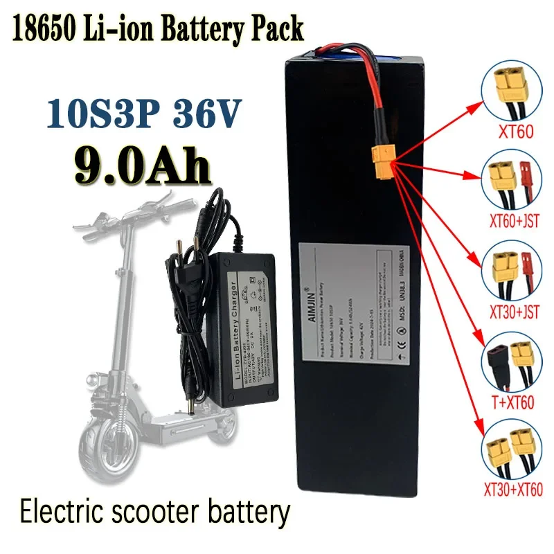 Batterie pour scooter électrique, carte BMS, 36V, 10S3P, 18650 Kugoo ltS3, S4, 9000mAh