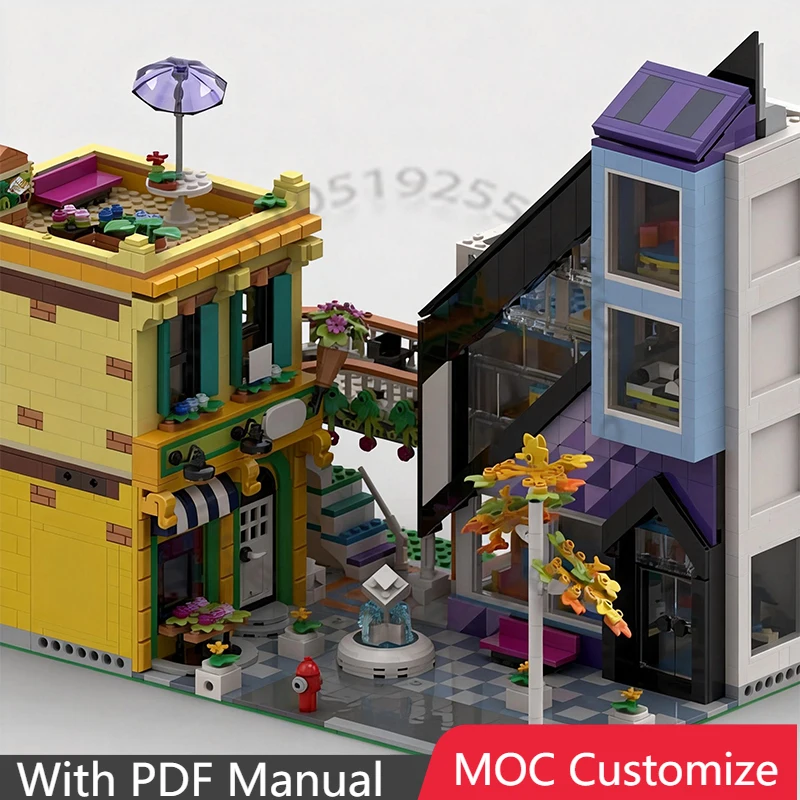 

2631 PCS Construction Downtown Flower and Design Store Modular MOC Customize Modular Building Block DIY Boys Toy Christmas Gift