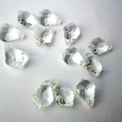 Top Quality 50pcs 16mm Clear Crystal Maple Leaf Drops Glass Ornament Christmas Tree Decor DIY Suncatcher Pendants Jewelry Making