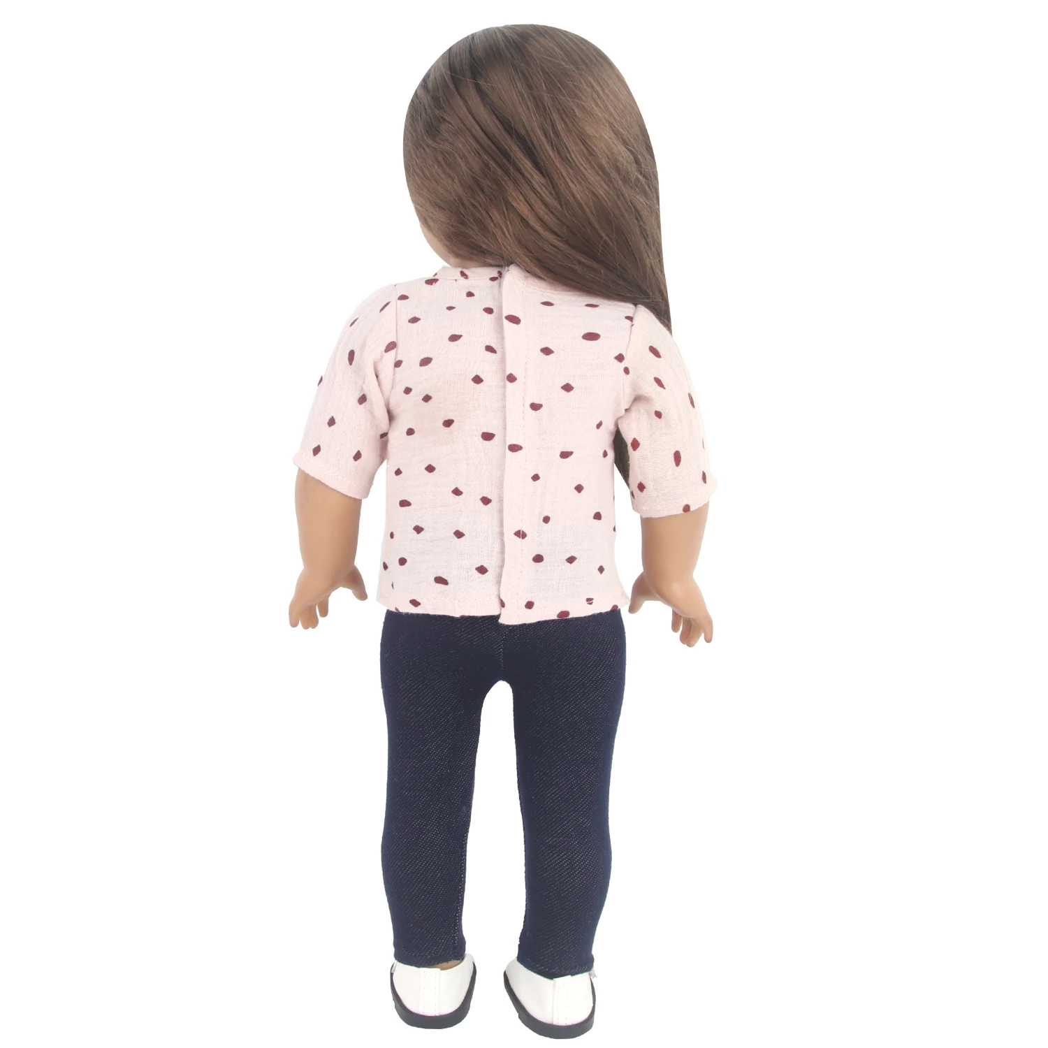 Half point short sleeved T-shirt+leggings Pants Clothes Set For 18 Inches American,43cm Baby New Born&OG Girl Doll,Girls Toy