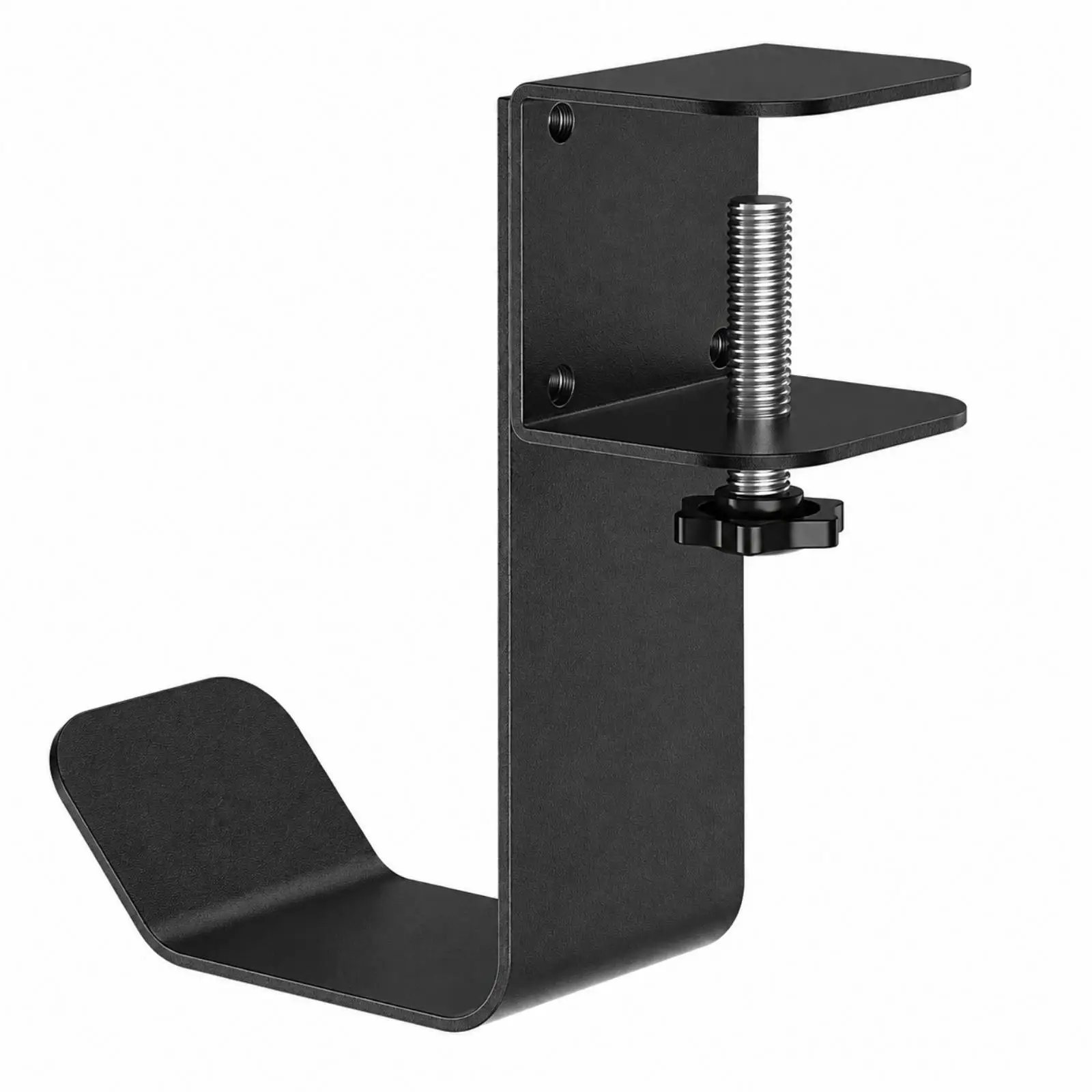 Cast-Iron Desk Hanger with Clamp Multi-Purpose Desktop Clamp Hanger L-Shaped Desk Hook with Support Platform Space-Saving