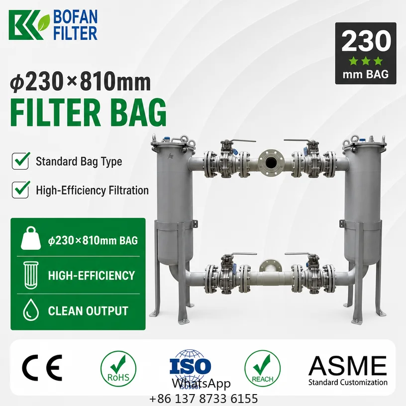 304 Stainless Steel Duplex Bag Filter Housing High Pressure For Water Treatment With Food Grade Quality