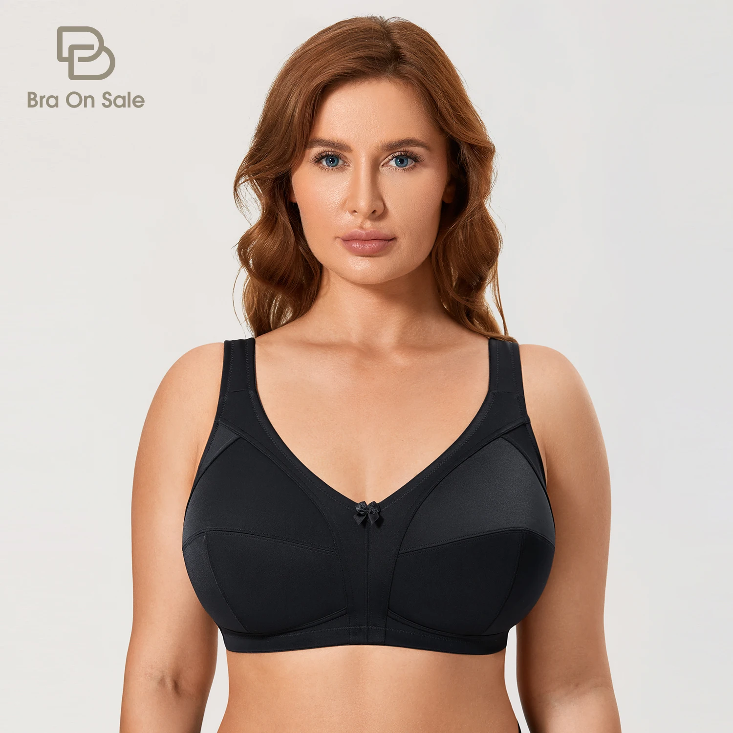 Women\'s Non Padded Plus Size Wireless Support Full Coverage Bra