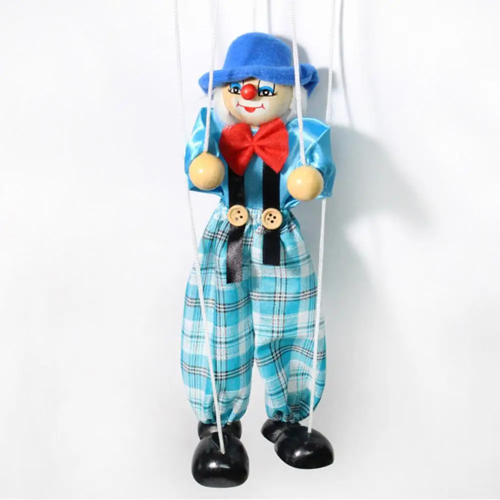 Wooden Puppet Toy Pirate Marionette Clown Puppet Toy for Kids Wooden Pull Rope Doll for Boys Girls Birthday Christmas Gifts