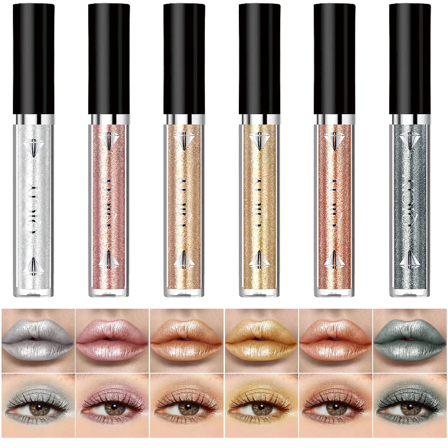 Gloss Labial Cintilante de 6 C - Eyeshadow Glitter Pigment avaliação e preço