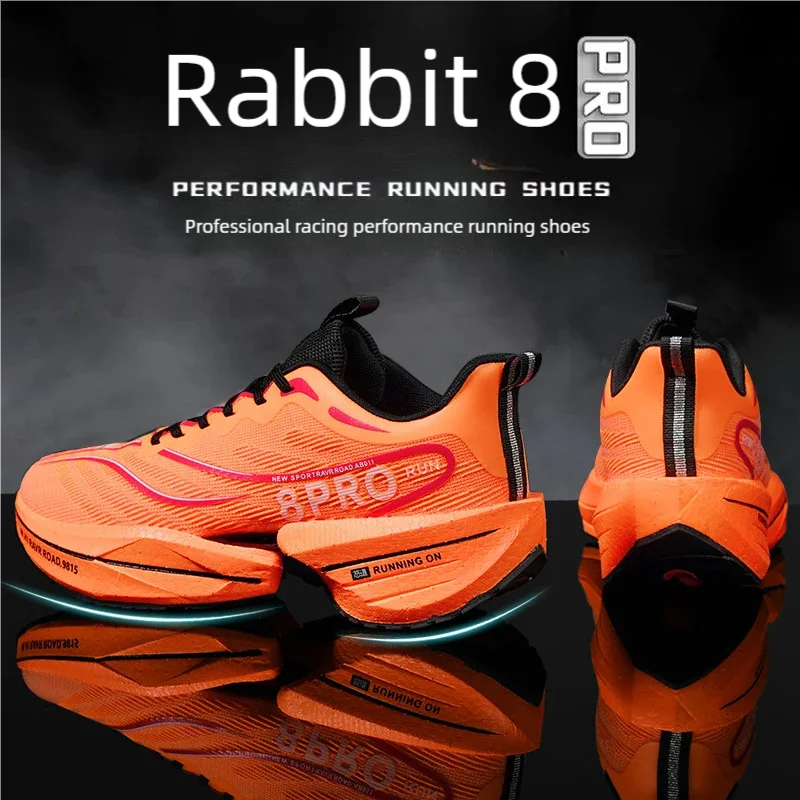 

Марафонские спортивные кроссовки на воздушной подушке с карбоновой пластиной, мужские дышащие легкие женские удобные нескользящие специальные кроссовки