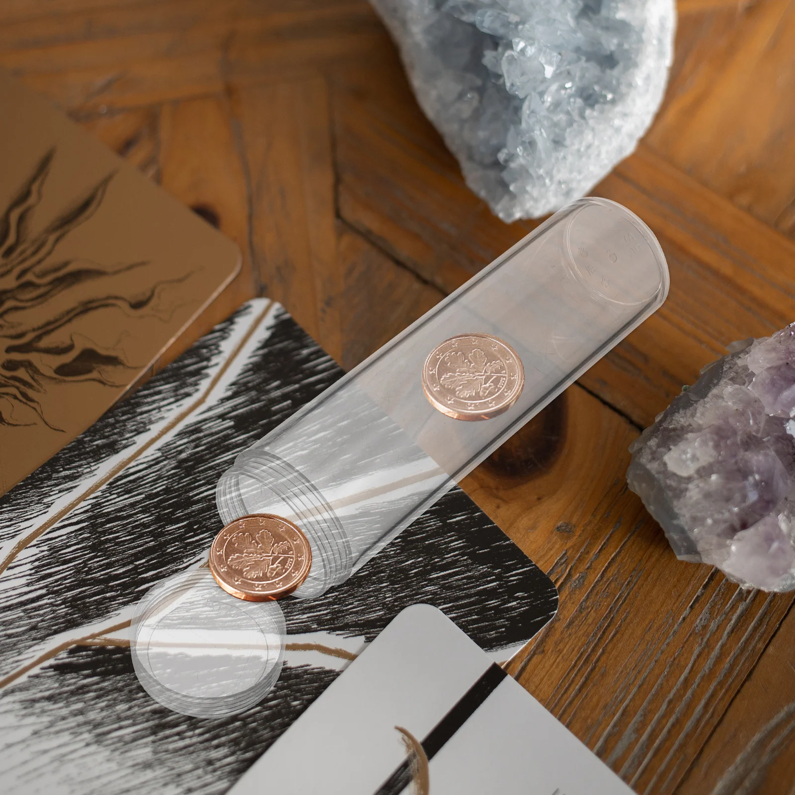 10 Pcs Container Coin Holder Transparent Tube Organizer Storage Boxes for Collectors