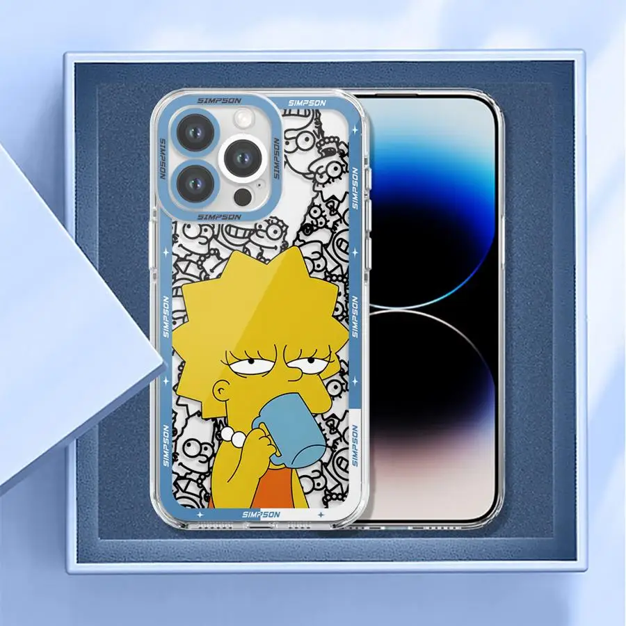 حافظة كارتون سيمبسون أمي لهاتف أبل آيفون 13 12 11 17 برو ماكس XS 17 Air XR 15 14 16 Plus 7 8 SE 16e غطاء ناعم