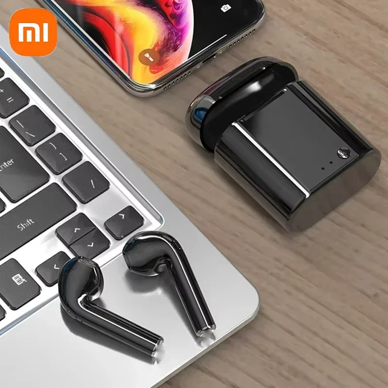 Xiaomi سماعة بلوتوث لاسلكية صغيرة سماعات أذن استريو سماعات رأس لاسلكية رياضية مع صندوق شحن لجميع الهواتف الذكية