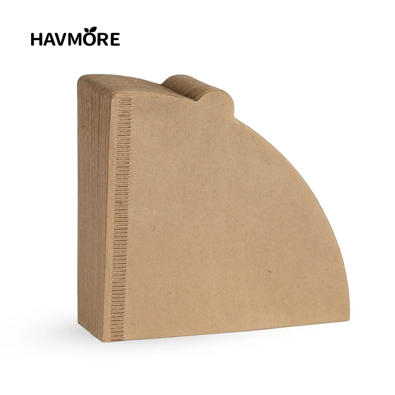 Havmore Wood Pulp  02 Cone Filter Pour Over 2-4 Cups Natural Drip Coffee Paper Filters Makers Accessories