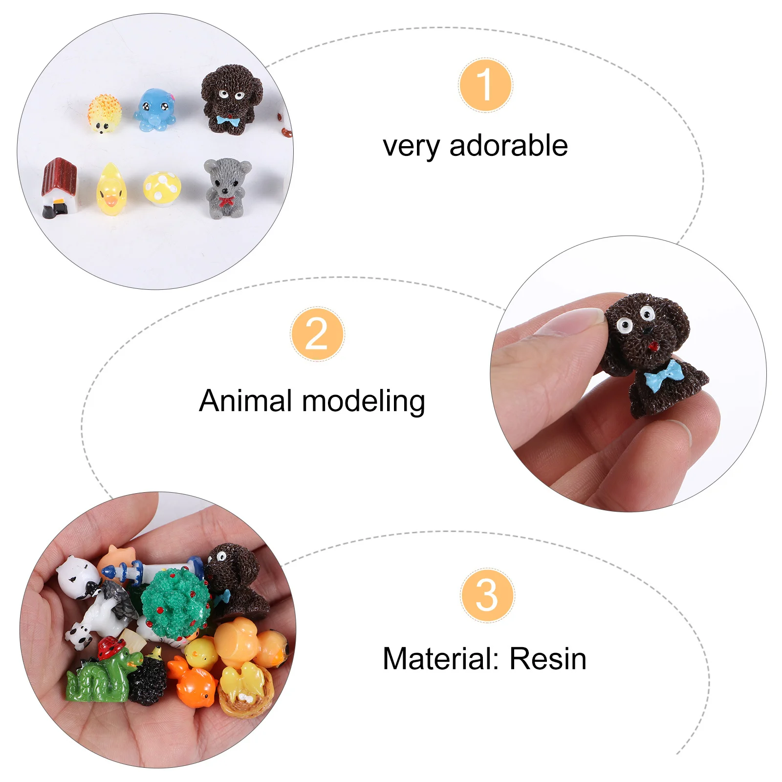 

100 Pcs Accessories Outdoor Ornaments Micro Landscape Miniature Small Micro-landscape Resin Garden Decor