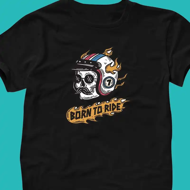 Born To Ride T-Shirt | Y2K Shirt | Streetwear | Graphic Shirt | Retro | Pop Culture | Racing | Gym | Cartoon | Rock Unisex T-Shirt