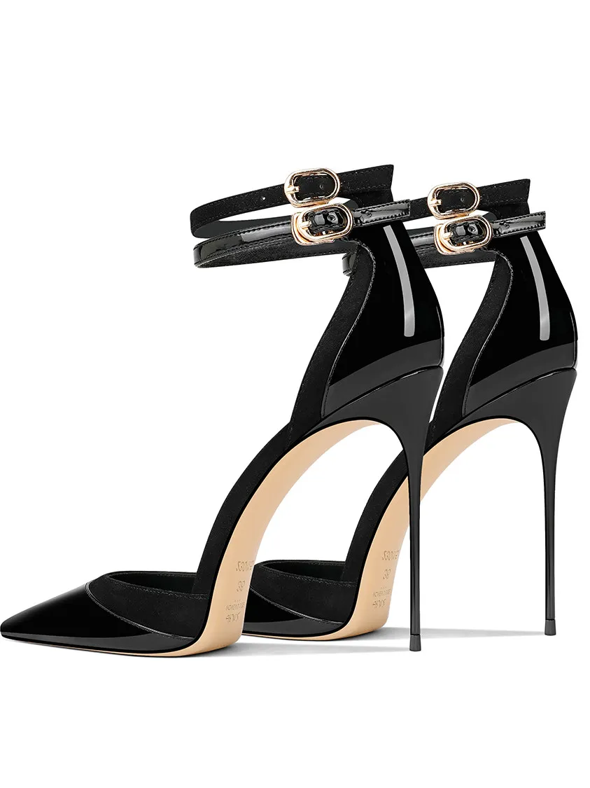 New Black Patent Leather Style, High-end and Comfortable, Paired with A Pointed Skirt, Slim Heels, and High Heels for Women
