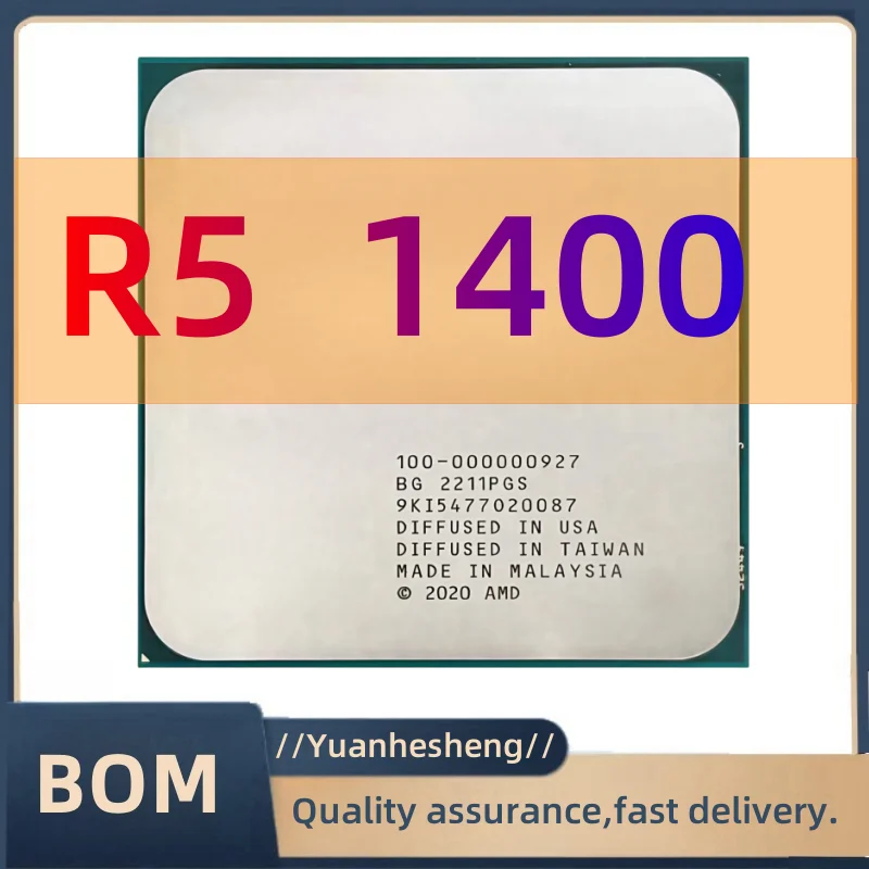 R5 1400 Processador CPU de oito fios Quad-Core de 3,2 GHz YD1400BBM4KAE Soquete AM4