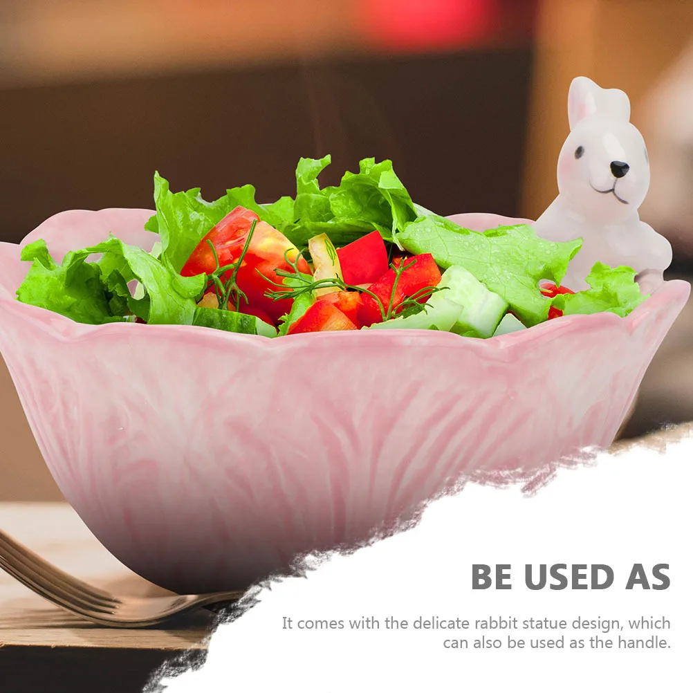 

1Set Lovely Ceramic Bowl Rabbit Cabbage Design Perfect for Hotels Restaurants and Home Use Rabbit Cabbage Bowl