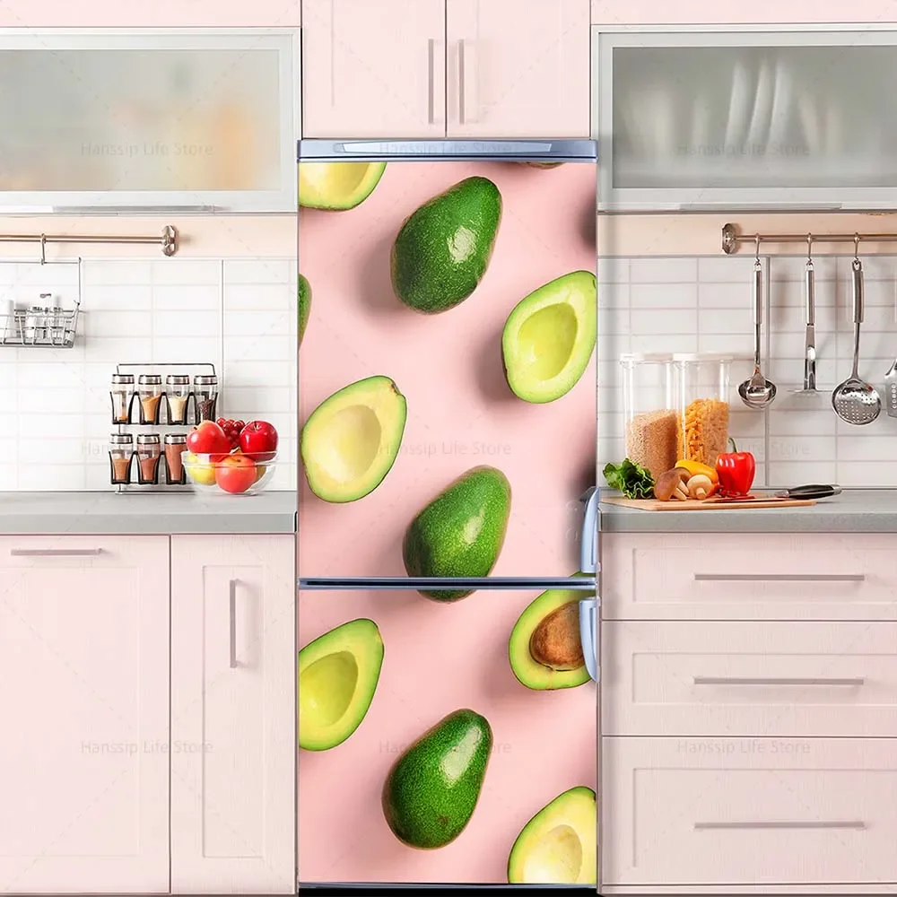 Refrigerator Sticker Decal Mural Waterproof PVC Fridge Door Covering Removable Poster Abstract Tiling Art Freezer Wallpaper