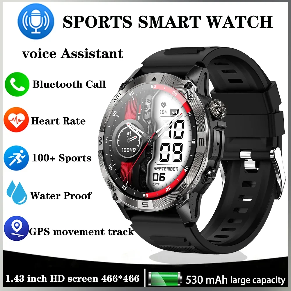 

Xiaomi Mijia Smartwatch Men Compass Waterproof Bluetooth Call Voice Assistant GPS Sports Fitness Heart Rate Monitoring Men Watch