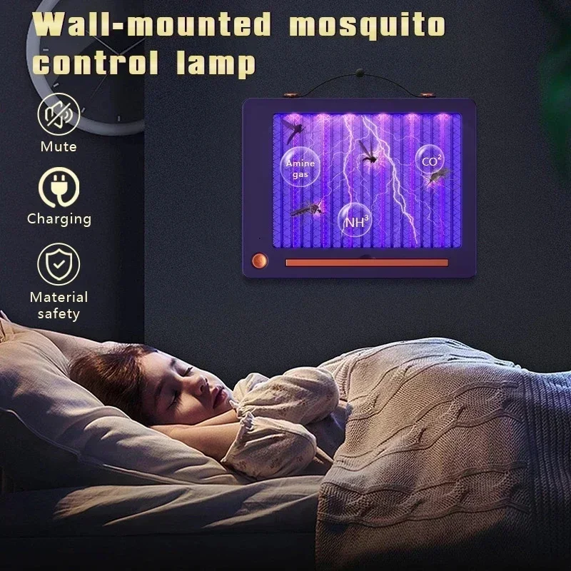 New Wall Mounted Electric Mosquito Killer Lamp Fly Insect Trap Lamp Bug Zapper Noiseless Mosquito Insect Killer for Home Outdoor