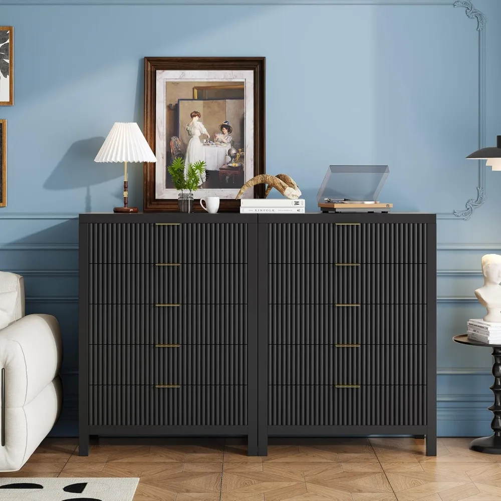 

5 Drawer Dresser, 43 Tall Dresser Organizer TV Drawer Cabinet Modern Wood Storage Cabinet, Modern Wood Storage Cabinet