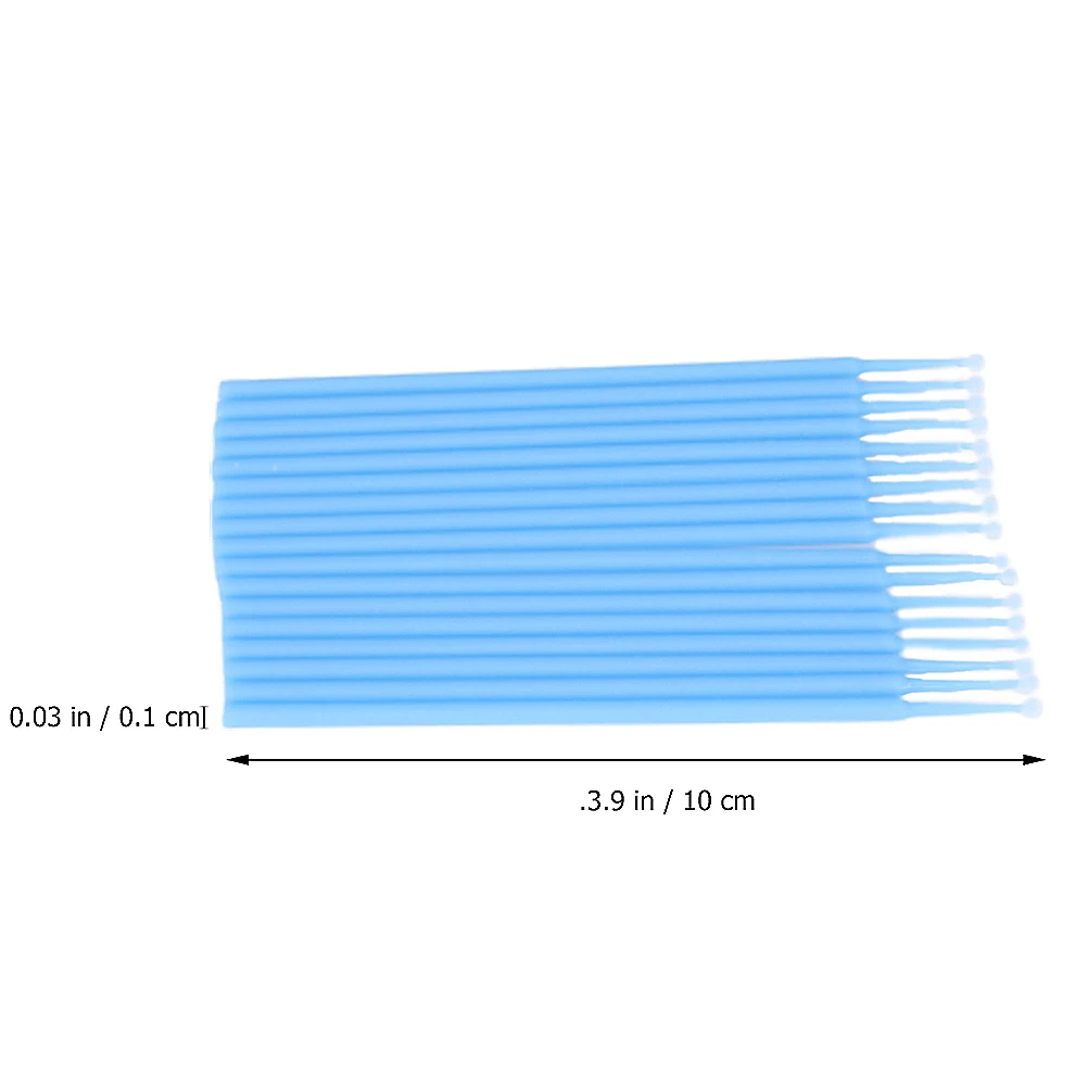 200 Stuks Wimper Wattenstaafjes Wegwerp Micro Applicator Borstel Hemelsblauw Maat L Wimper Extension Verwijderen Non-Linting Makeup Tools