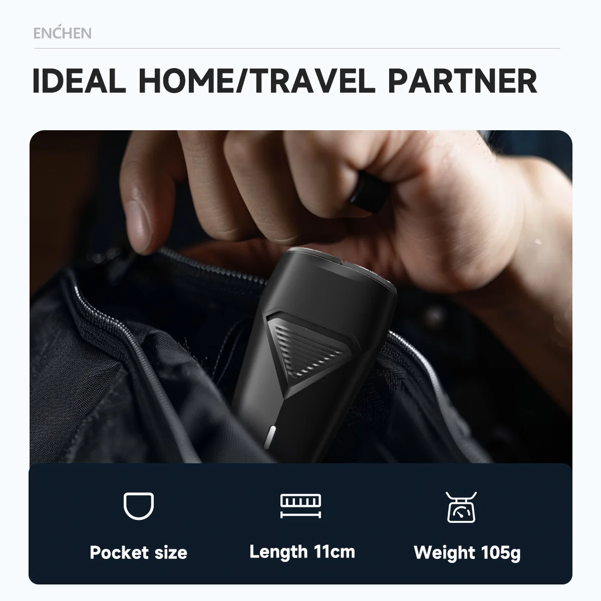 Электробритва ENCHEN K3 с двусторонними гибкими головками, зарядным портом типа C и съемной бритвенной головкой, легко чистится