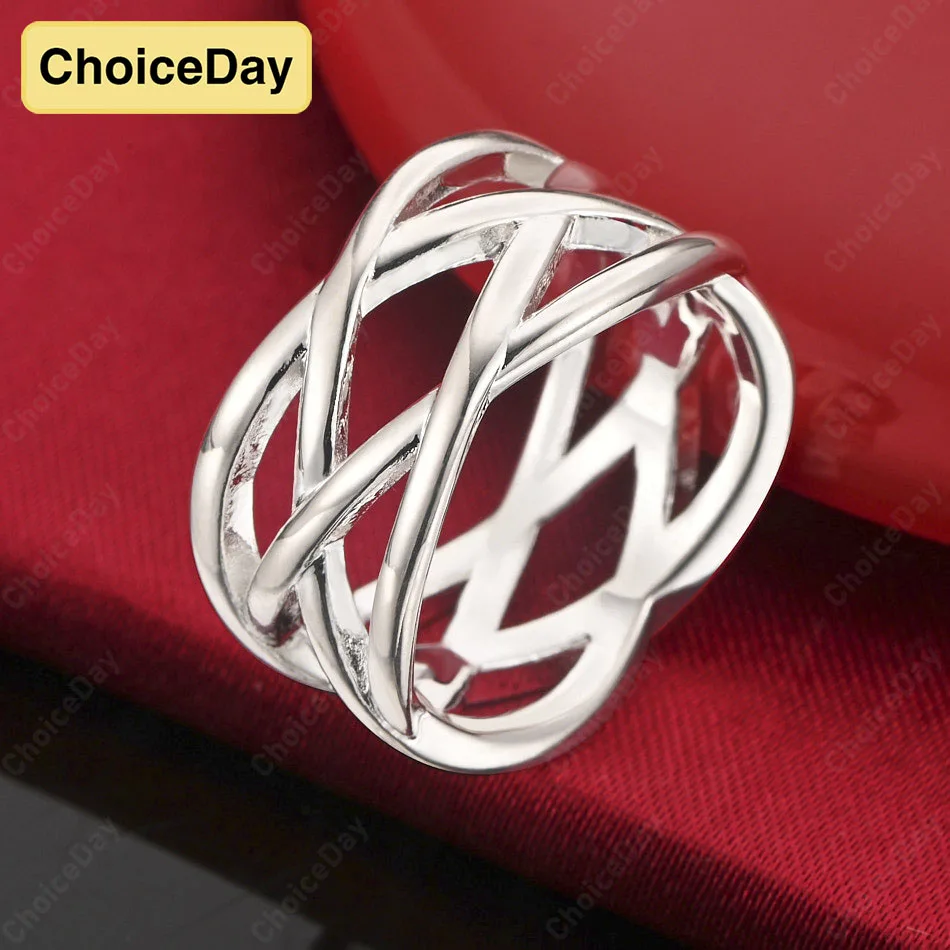 

ChoiceDay 925 Sterling Silver 5-10 Delicate Hollow Ring Women's Engagement Wedding Accessories Party Jewelry