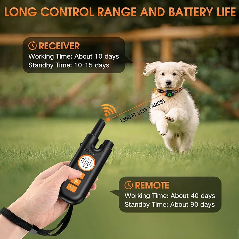 1300FT Waterproof Anti-bark Collar for Dogs Electric Training Collar for Dogs Auto Bark Stop Rechargeable Pet Training Supplies