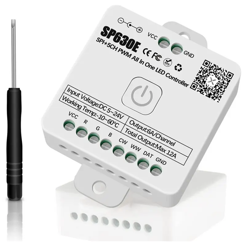A98Z SP630E Bluetooh LED Controller Support PWM Single Color CCT RGB RGBW RGBCCT And SPI TTL IC Chip LED Strip Light