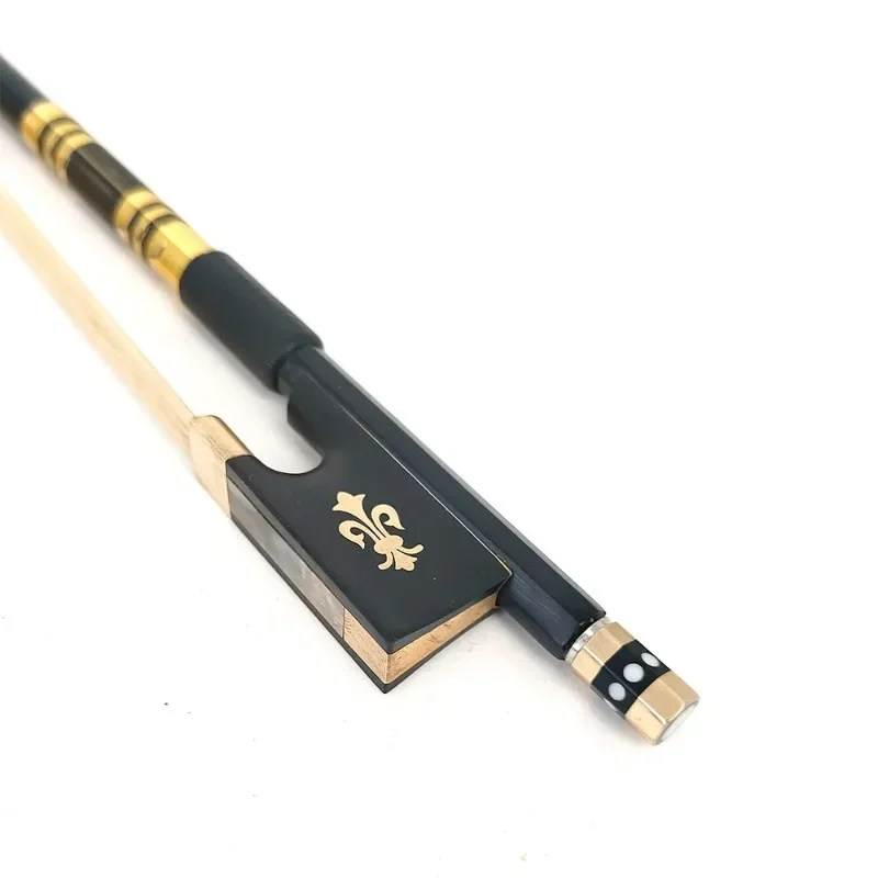 

Violin fiberglass carbon material, color shell, foreign flower tail library bow, violin bow