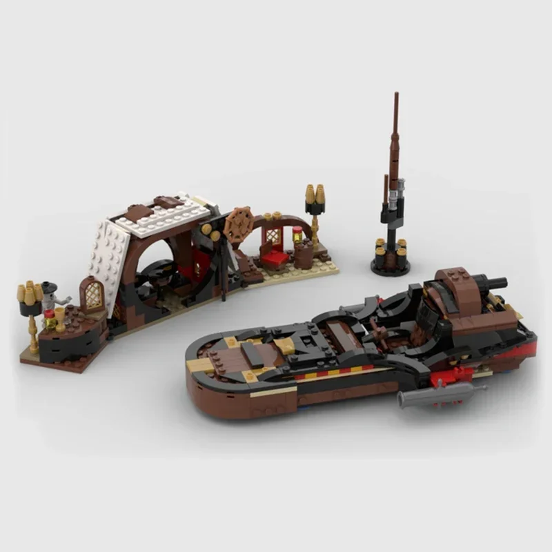 Tijolos moc técnicos modelo barco série pirata land speeder blocos de construção modulares presentes brinquedos para crianças conjuntos diy montagem