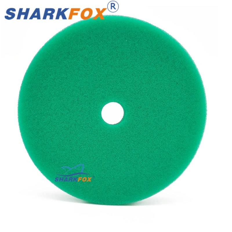 Sharkfox 5Pcs Car Spong Buffing Polishing Pad Flat Polish Pad with Hook&Loop Removes Scratche For Polishing/Waxing