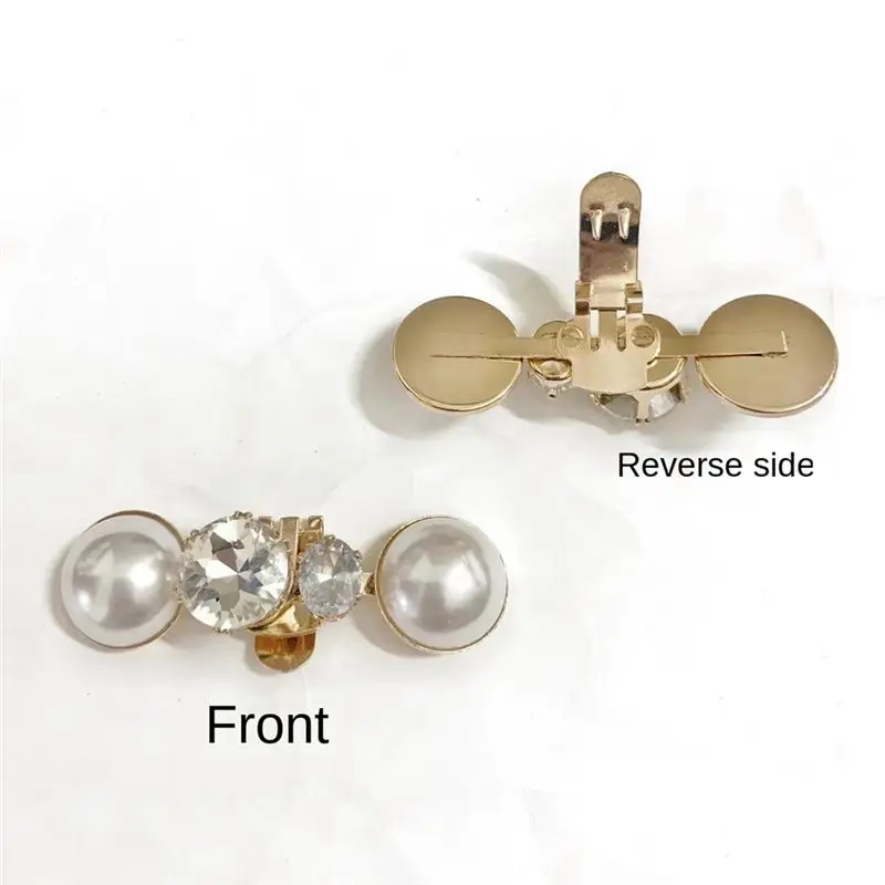 A24I 4Pcs Big Pearl Decoration Clip High Heel Shoe Decoration Charm Buckle Bride Shoe Clip Wedding Accessories for Women