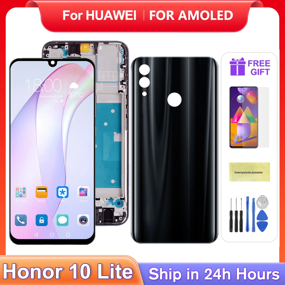 For HUAWEI 6.21''Honor 10 Lite AMOLED For Honor 10i HRY-LX1 LX2 LCD Display Touch Screen Digitizer Assembly Replacement