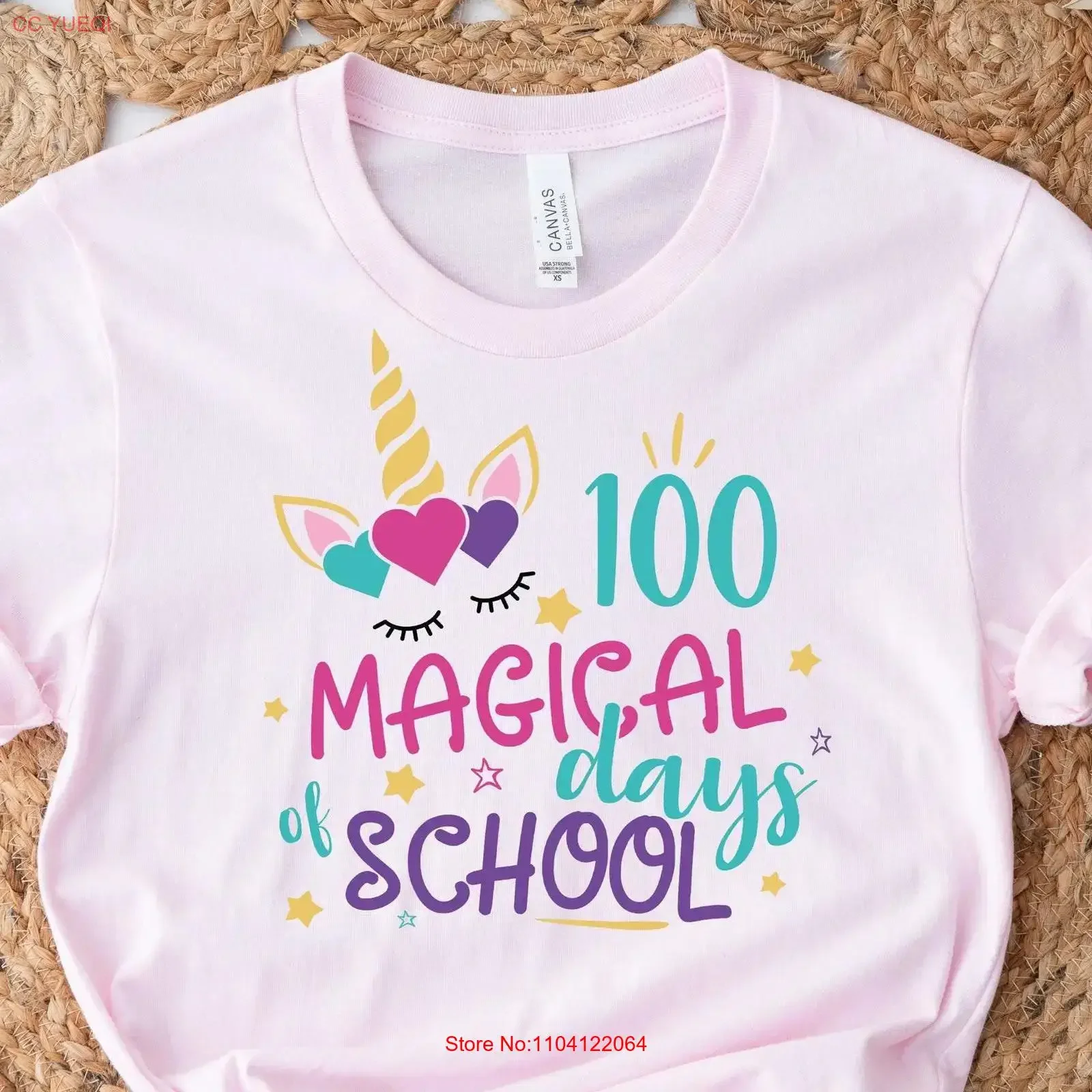 100 Magical Days of School T Shirt Teacher s vintage Washed Slightly Casual designer clothes Versatile Top For Everyday Wear