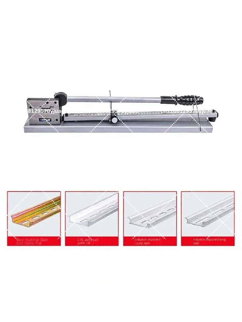 Multifunctional Din Rail Cutter Cutting Tool with Measure Gauge Double Wire Guide, Easy Cut for Electrical Work