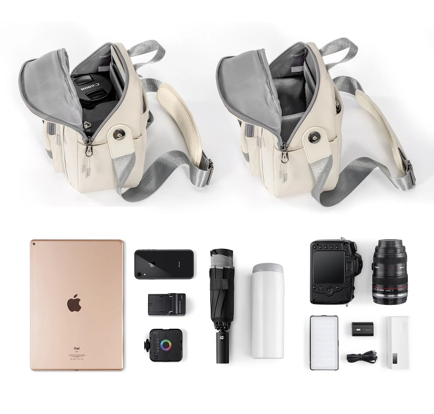 camera sling bag Waterproof Photography Crossbody Camera handBag with Tripod Holder& Ipad Compartment DSLR /SLR Shoulder Bag