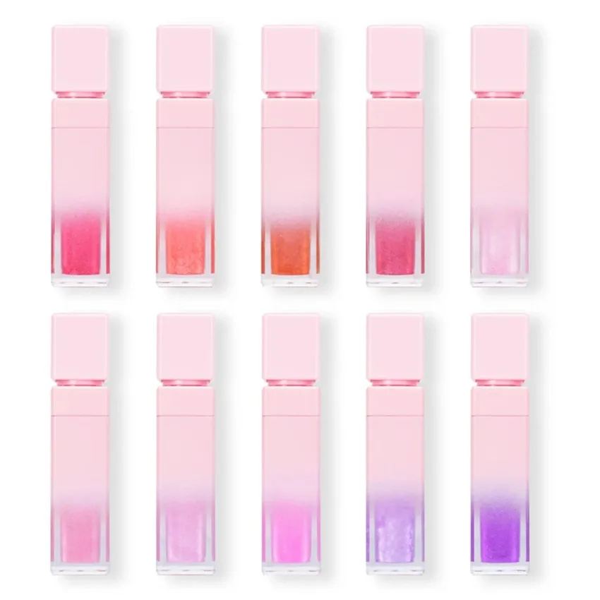 Private Label 20colors Gradient Pink Tube Liquid Lipstick Long Lasting Easy To Colored Moisturizing Pearlscent Lipgloss Bulk