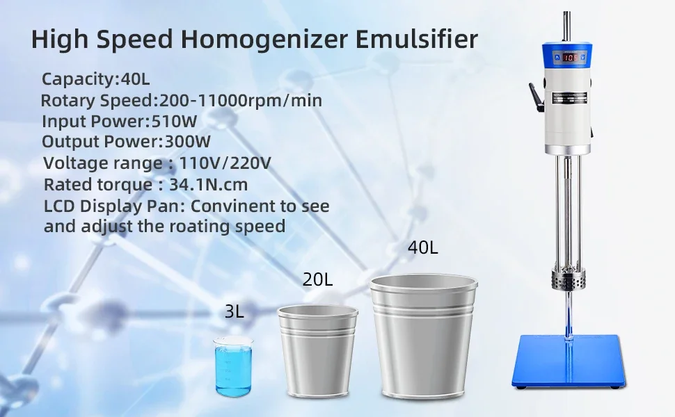 Labor Hochgeschwindigkeits-Dispergungsemulgator Homogenisatoren Mischmaschine 40L High Shear Mixer Homogenisator Mixer