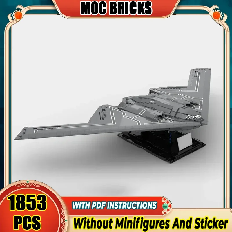 

Moc Building Blocks Famous Military Series 1:72 Scale B-2 Bomber Model Technology Bricks DIY Assembly Airplane Toys Holiday gift