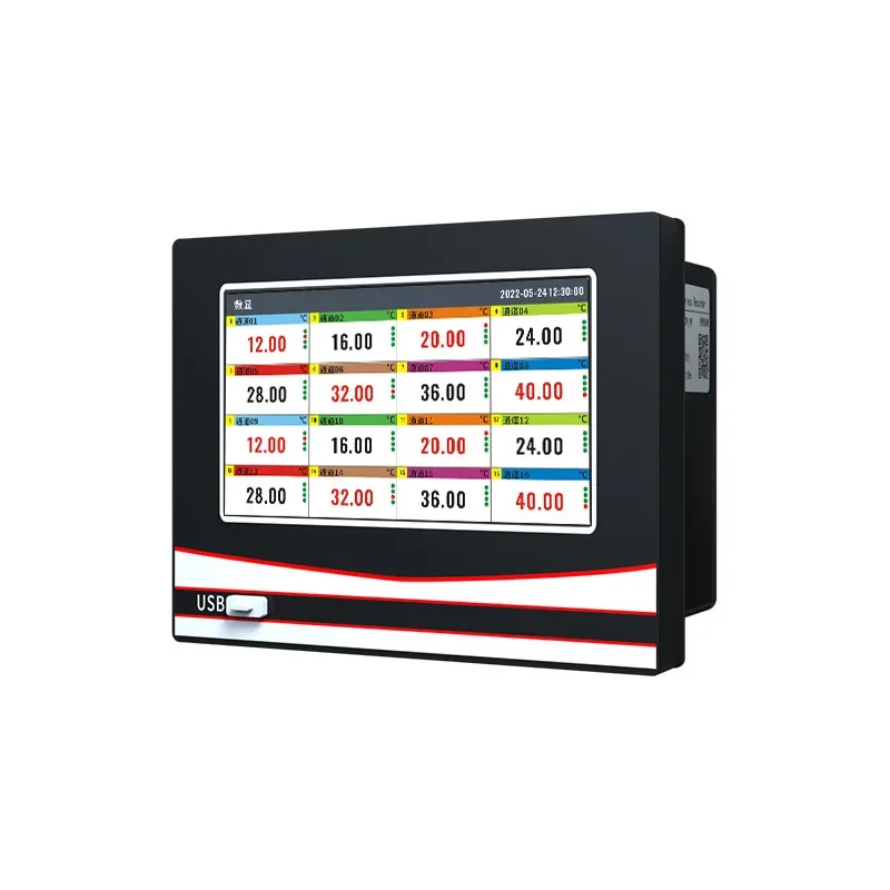 Touch color screen paperless recorder Industrial grade multi-channel thermal resistance temperature and voltage curve data