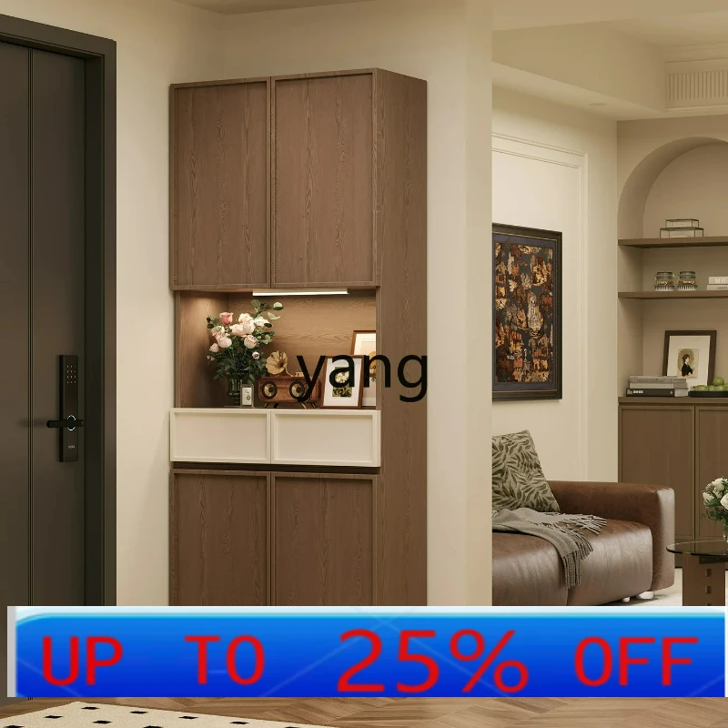 

LTT shoe cabinet solid wood household door locker integrated storage against the wall