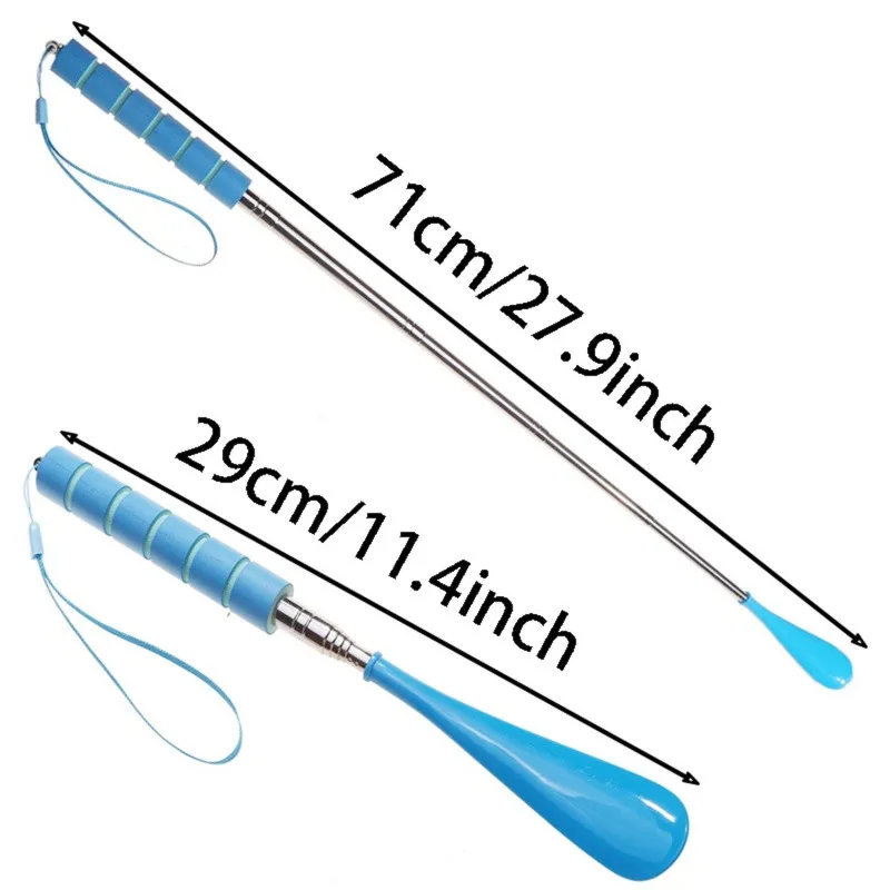 Shoehorn Long Handle 29cm-70cm Telescoping Metal Portable Long Handle Shoes Horn Assist in shoe lifting for Men Women Kids Shoes