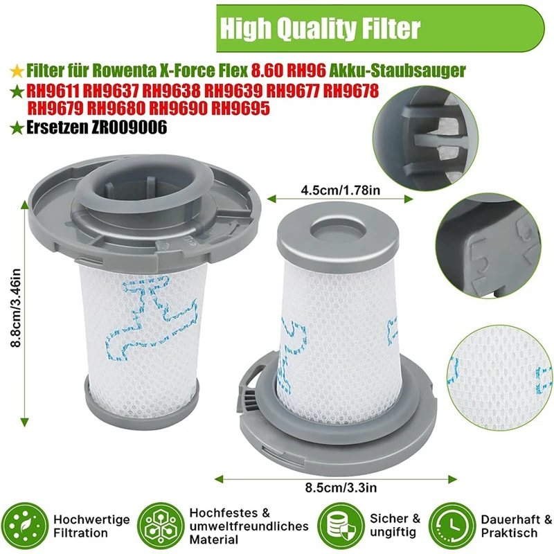 ZR009006 Filter For Rowenta X-Force Flex 8.60 RH96XX & X-PERT 6.60 RH68XX Vacuum Cleaner Accessories Filter