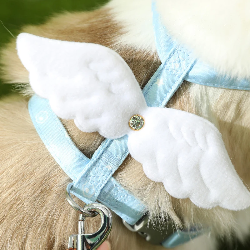 Sweet  Angel Wing Cat Harness 120cm Leash Outdoor Cat Dog Harness and Leash Set Water Proof Vest Chest Strap Kitten Accessories