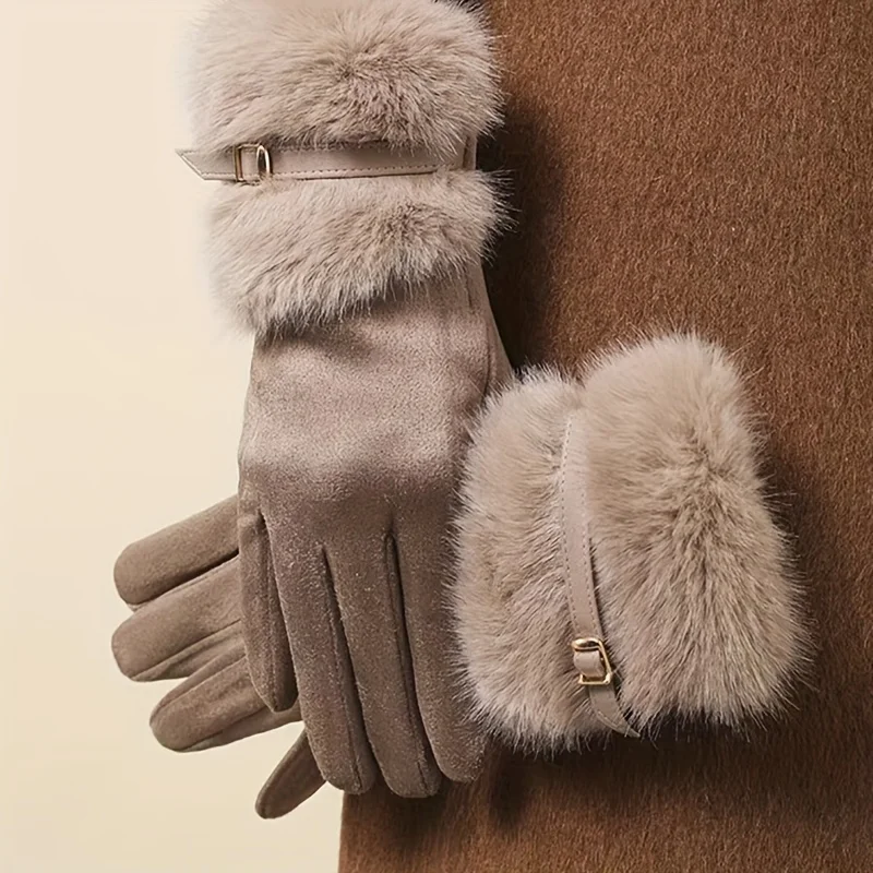 Big Mouthed Leder-Clip-Touchscreen-Handschuhe für die Winterisolierung und Wärme. Handschuhe für Outdoor-Bekleidung zum Warmhalten