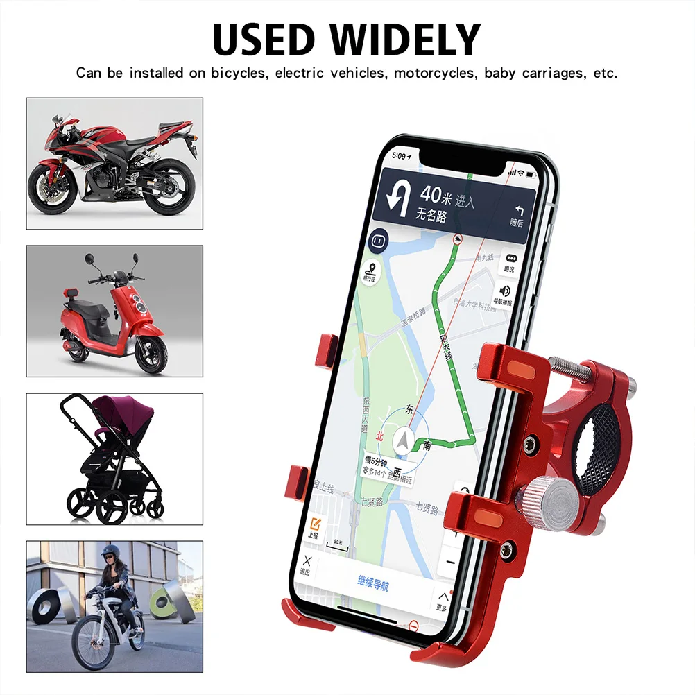 

Mobile Phone Holder Aluminum Alloy 360 Degree Rotatable Red Six-claw Stand Bike Mount Navigation SupportBracket