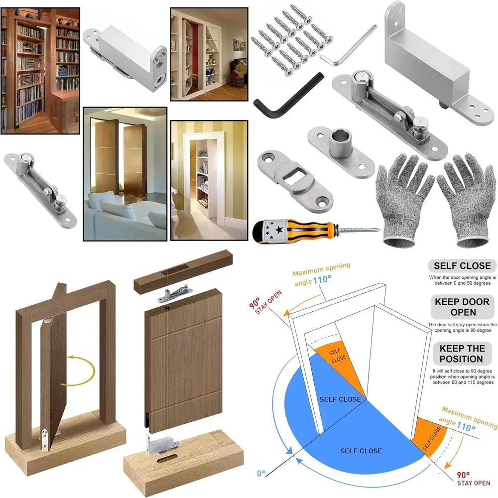 

Усиленный 360-градусный поворотный механизм ° Петли из нержавеющей стали для деревянных дверей - регулируемая система скрытых дверных петель